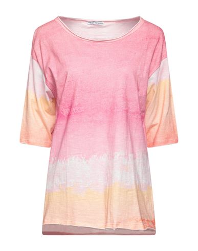 B. a. Printed Artworks Woman T-shirt Pink Size S Cotton, Linen