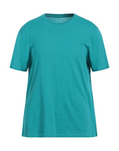 Shop Majestic Filatures Man T-shirt Turquoise Size Xl Cotton In Blue