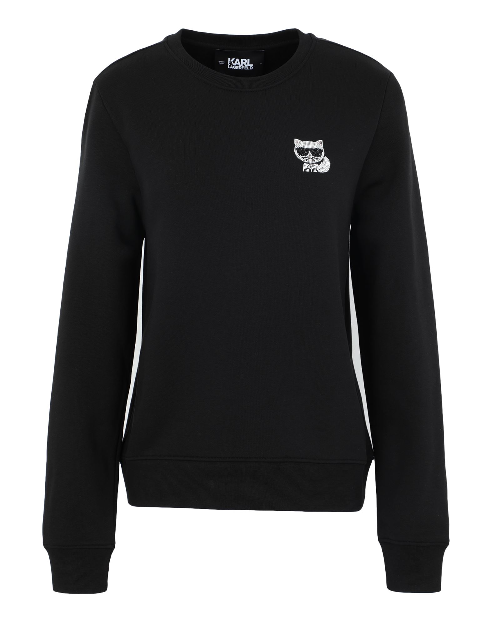 《セール開催中》KARL LAGERFELD レディース スウェットシャツ ブラック S コットン 89% / ポリエステル 11% IKONIK MINI CHOUPETTE RS SWEAT