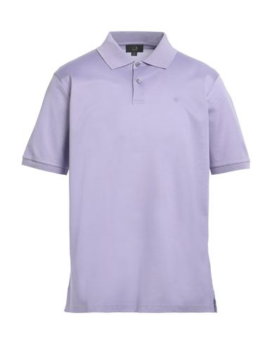 Shop Dunhill Man Polo Shirt Lilac Size L Cotton In Purple