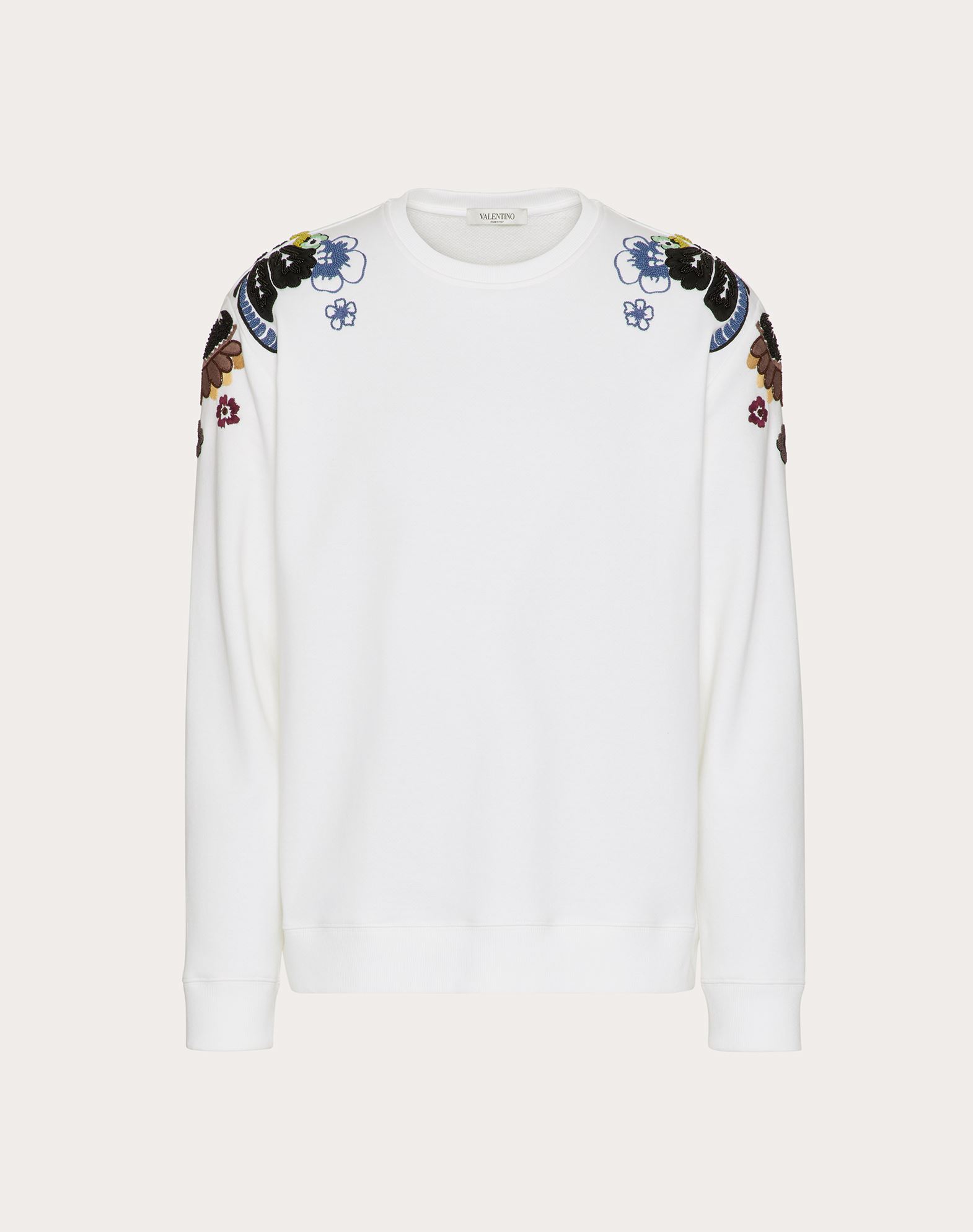 Valentino Uomo Crewneck Sweatshirt With World Arazzo Print In White