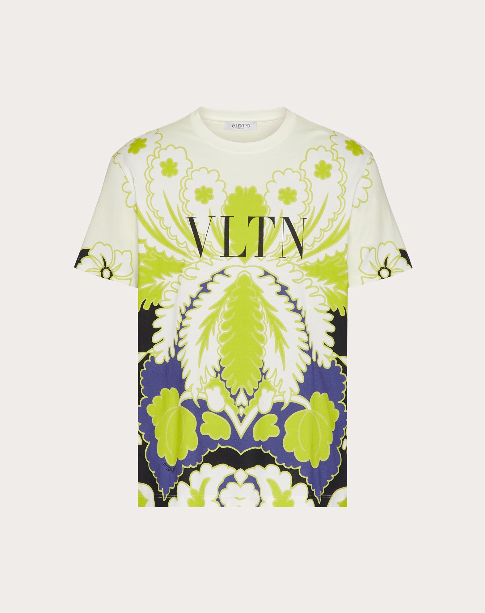 VALENTINO VALENTINO UOMO CREWNECK T-SHIRT WITH WORLD ARAZZO AND VLTN PRINT