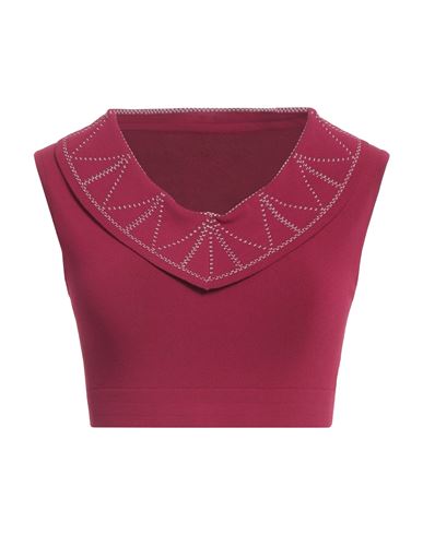 Shop Alaïa Woman Top Garnet Size 8 Viscose, Polyamide, Polyester, Elastane In Red
