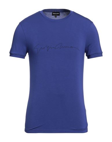 Giorgio Armani Man T-shirt Blue Size 38 Viscose, Elastane