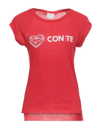 Woman T-shirt Red Size XS Cotton