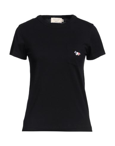 MAISON KITSUNÉ MAISON KITSUNÉ WOMAN T-SHIRT BLACK SIZE L COTTON 