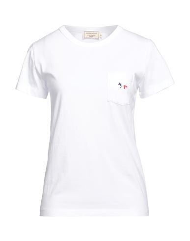 MAISON KITSUNÉ MAISON KITSUNÉ WOMAN T-SHIRT WHITE SIZE L COTTON 