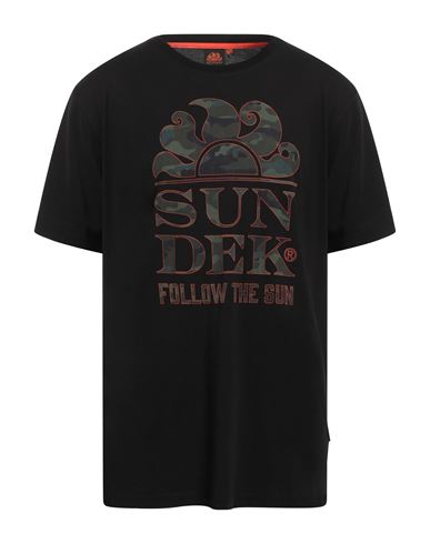 Sundek Man T-shirt Black Size Xxl Cotton
