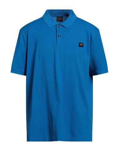 Paul & Shark Man Polo Shirt Azure Size Xxl Cotton In Blue