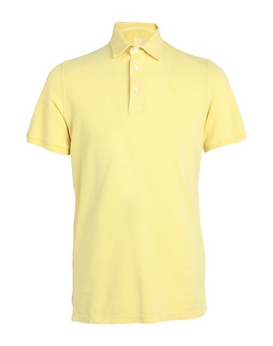Fedeli Man Polo Shirt Yellow Size 38 Cotton