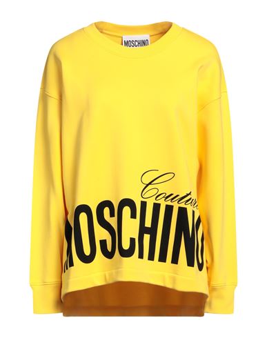 Shop Moschino Woman Sweatshirt Yellow Size 10 Cotton
