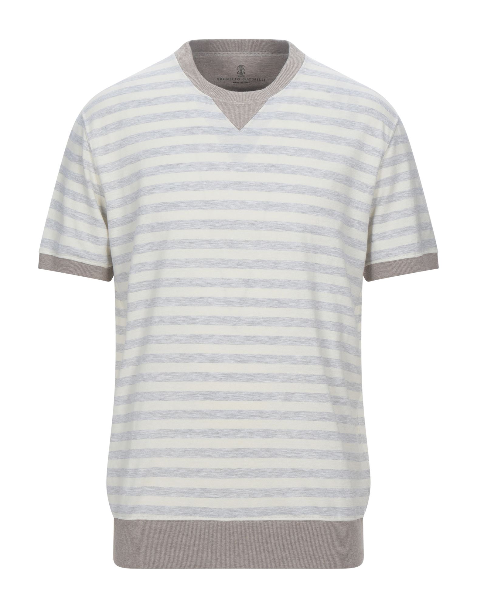 《セール開催中》BRUNELLO CUCINELLI メンズ T シャツ ベージュ M コットン 64% / リネン 36% / ポリウレタン