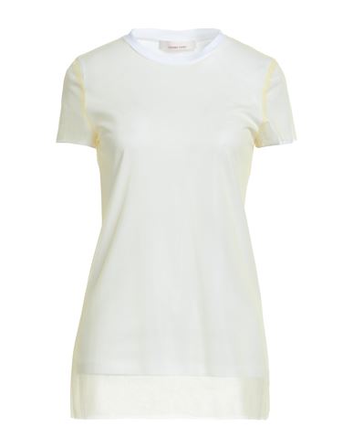 Liviana Conti Woman T-shirt Light Yellow Size L Cotton, Polyamide