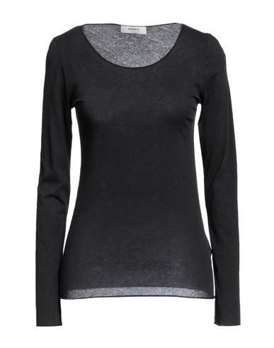 Alpha Studio Woman T-shirt Black Size 8 Cotton