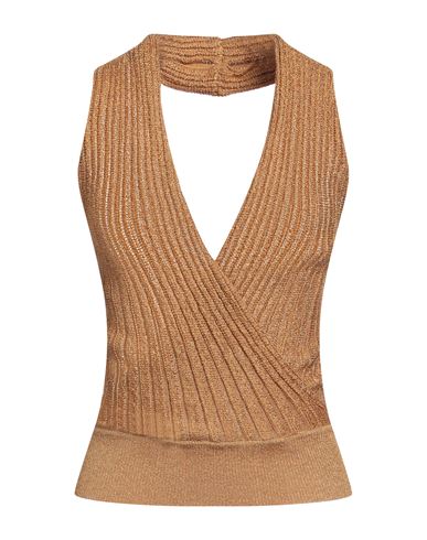 Missoni Woman Top Ocher Size 4 Viscose, Cupro, Polyester In Brown