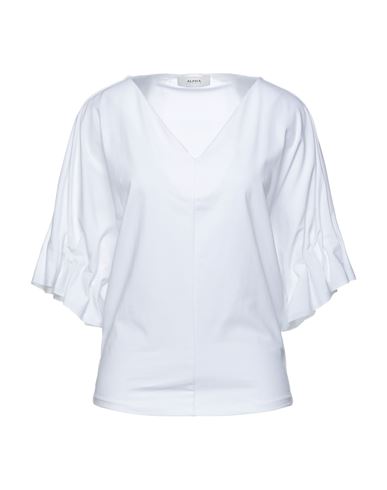 Woman T-shirt White Size 4 Cotton, Elastane