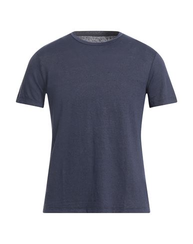 Man T-shirt Blue Size XXL Linen, Elastane