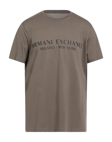 Armani Exchange Man T-shirt Khaki Size L Cotton In Multi
