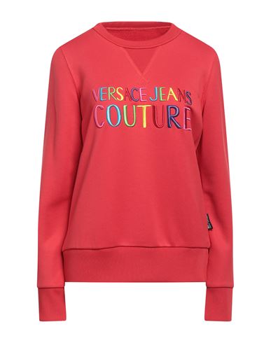 Versace Jeans Couture Woman Sweatshirt Tomato Red Size S Polyester, Cotton