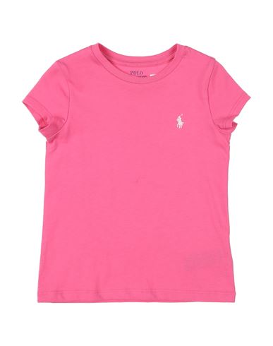 Polo Ralph Lauren Babies'  Cotton Jersey Crew -neck T-shirt Toddler Girl T-shirt Magenta Size 4 Cotton In Pink