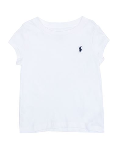 Polo Ralph Lauren Babies'  Cotton Jersey Crew -neck T-shirt Toddler Girl T-shirt White Size 4 Cotton