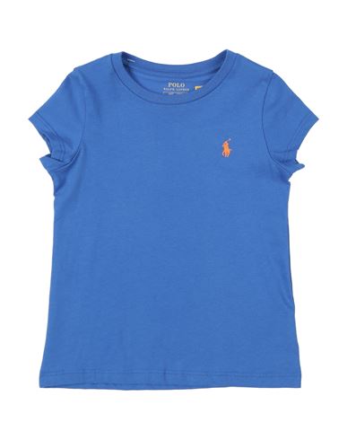 Polo Ralph Lauren Babies'  Cotton Jersey Crew -neck T-shirt Toddler Girl T-shirt Blue Size 4 Cotton