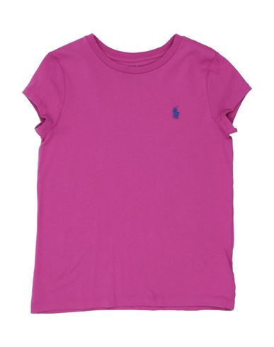 Shop Polo Ralph Lauren Cotton Jersey Crew -neck T-shirt Toddler Girl T-shirt Mauve Size 5 Cotton In Purple