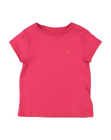 Polo Ralph Lauren Kids'  Cotton Jersey Crew -neck T-shirt Toddler Girl T-shirt Magenta Size 5 Cotton