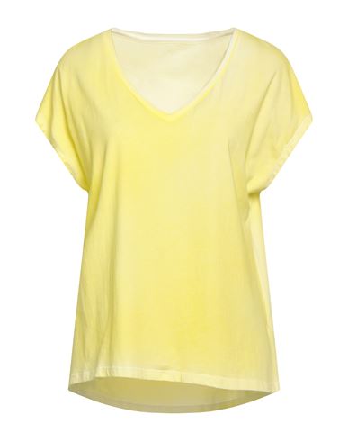 Majestic Filatures Woman T-shirt Light Yellow Size 1 Cotton, Elastane