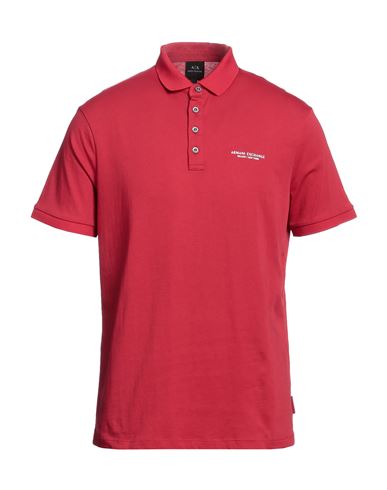 Armani Exchange Man Polo Shirt Brick Red Size L Cotton