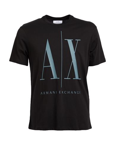 Armani Exchange Man T-shirt Black Size L Cotton In Multi