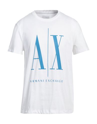 Armani Exchange Man T-shirt White Size M Cotton In White