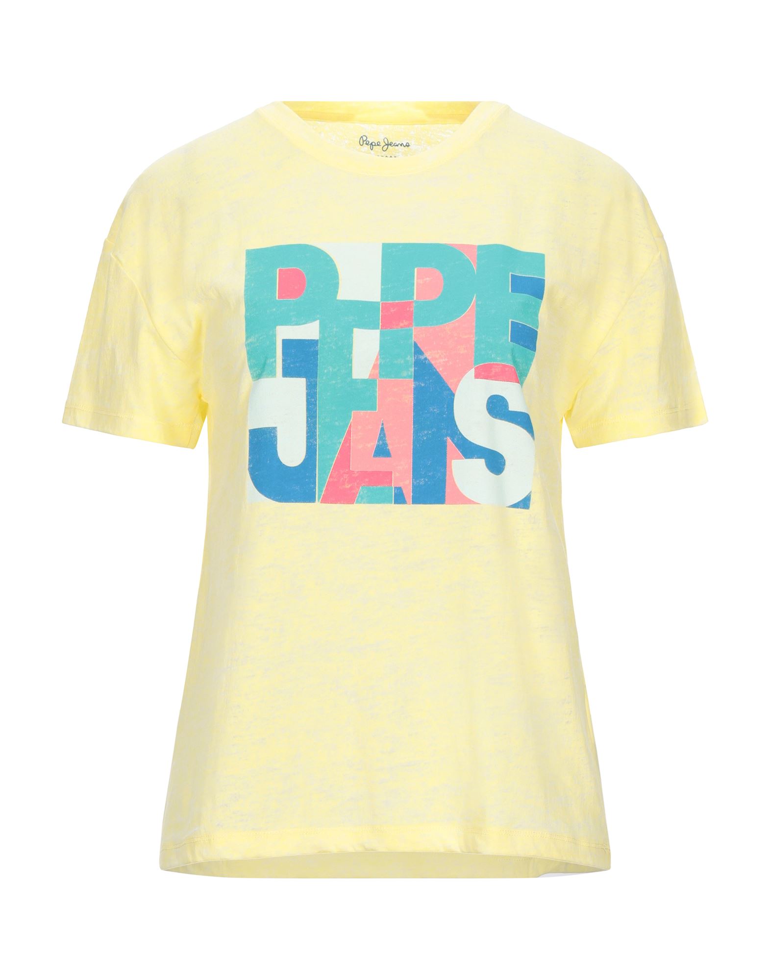 《セール開催中》PEPE JEANS レディース T シャツ イエロー XS コットン 55% / ポリエーテル 45%