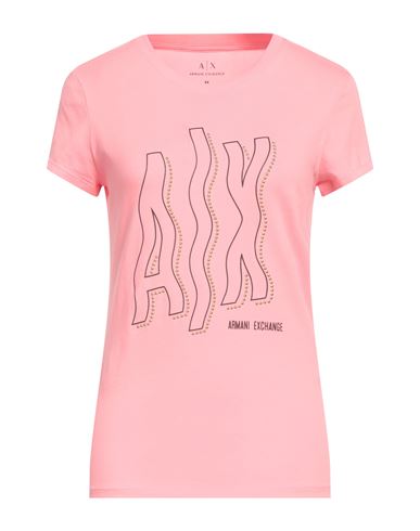 Shop Armani Exchange Woman T-shirt Pink Size S Cotton, Elastane