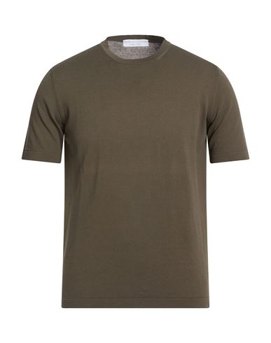 Filippo De Laurentiis Man T-shirt Military Green Size 38 Cotton