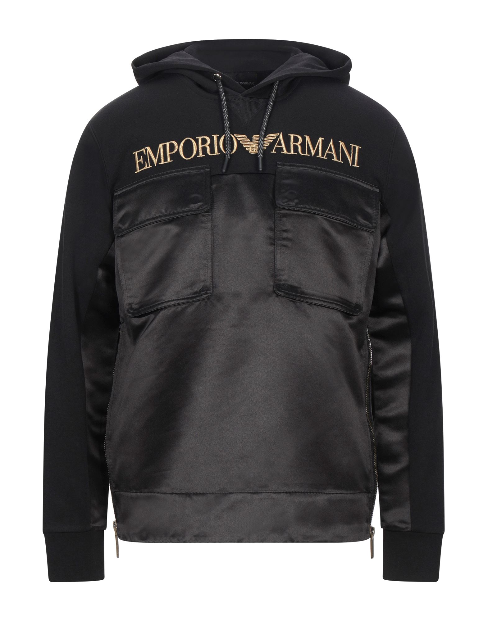 《セール開催中》EMPORIO ARMANI メンズ スウェットシャツ ブラック XS ポリエステル 77% / レーヨン 19% / ポリウレタン 4%