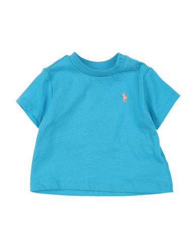 Shop Polo Ralph Lauren Newborn Boy T-shirt Azure Size 3 Cotton In Blue