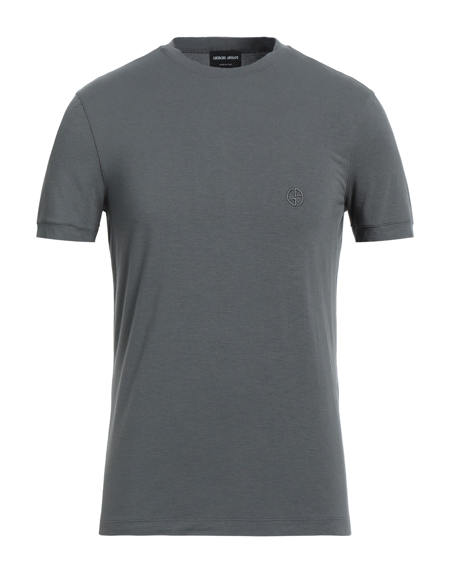 Shop Giorgio Armani Man T-shirt Steel Grey Size 50 Viscose, Elastane