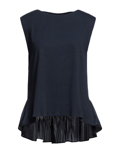 Emporio Armani Woman T-shirt Midnight Blue Size 10 Cotton, Polyester