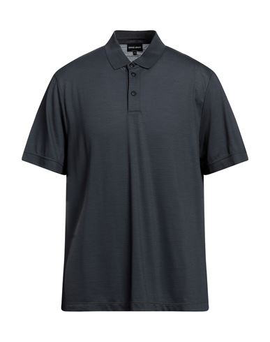 Emporio Armani Man Polo Shirt Lead Size 46 Virgin Wool, Wool In Grey
