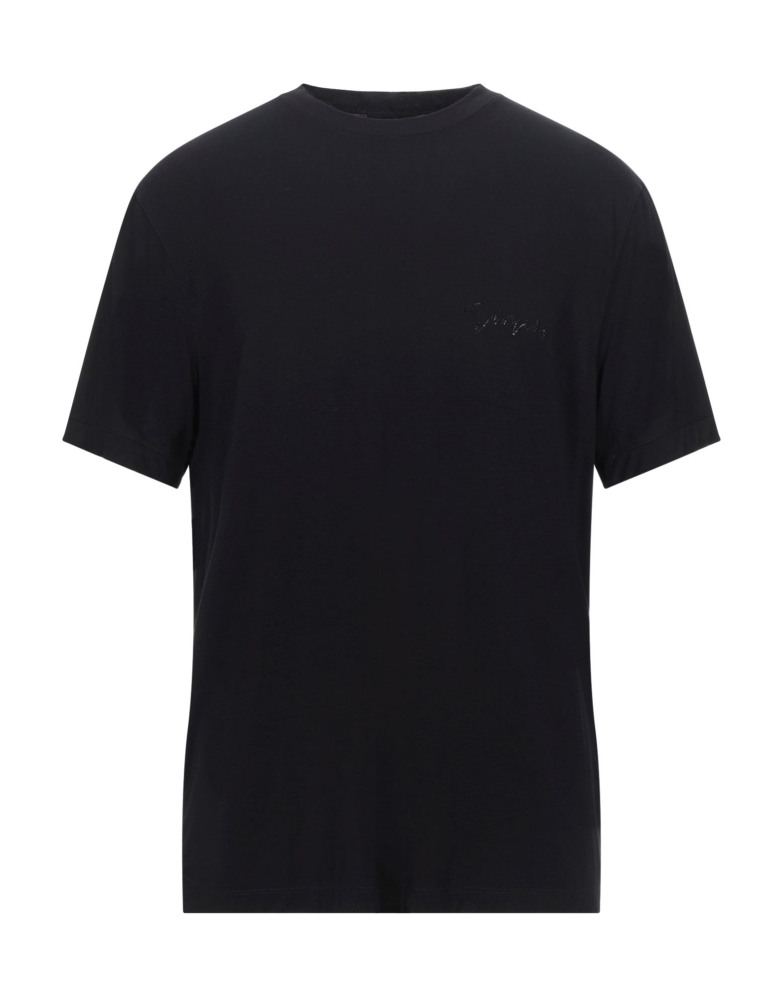 《セール開催中》GIORGIO ARMANI メンズ T シャツ ブラック 46 レーヨン 90% / ポリウレタン 10%