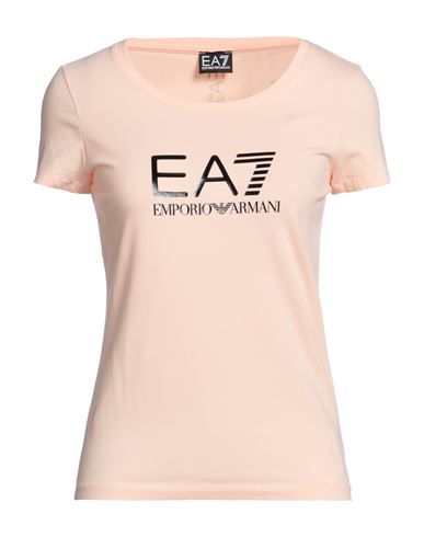Ea7 Woman T-shirt Apricot Size Xs Cotton, Elastane In Orange