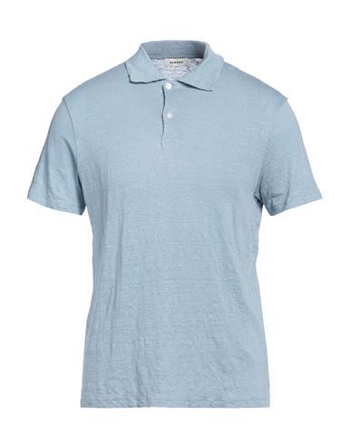 Sandro Man Polo Shirt Sky Blue Size L Linen