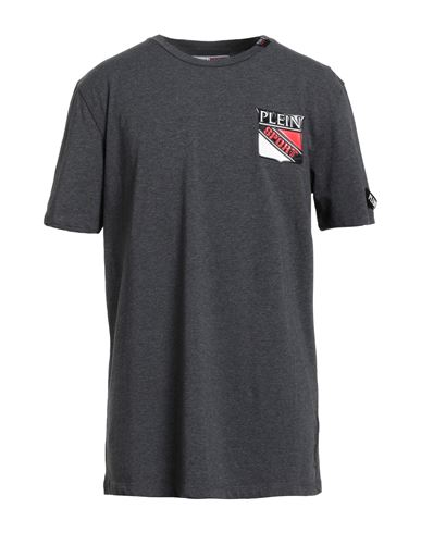 Plein Sport Man T-shirt Grey Size Xl Cotton, Elastane In Gray