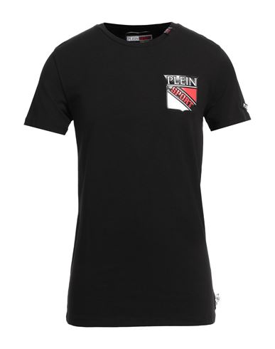 Plein Sport Man T-shirt Black Size M Cotton, Elastane In Black
