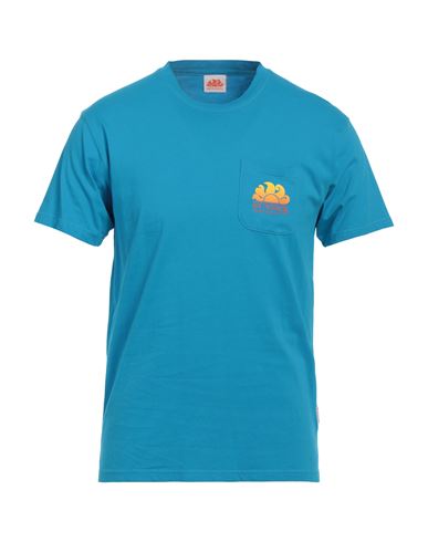 Sundek Man T-shirt Azure Size Xxl Cotton In Blue