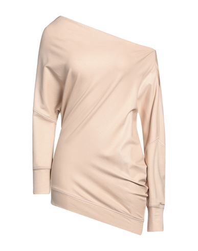 Tom Ford Woman Sweatshirt Beige Size 4 Silk, Cotton, Elastane, Polyamide