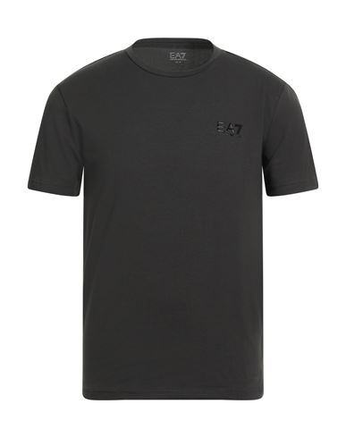 Ea7 Man T-shirt Charcoal Size Xl Cotton, Elastane In Gray