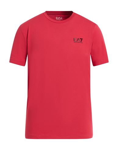 Ea7 Man T-shirt Magenta Size Xl Cotton, Elastane In Pink