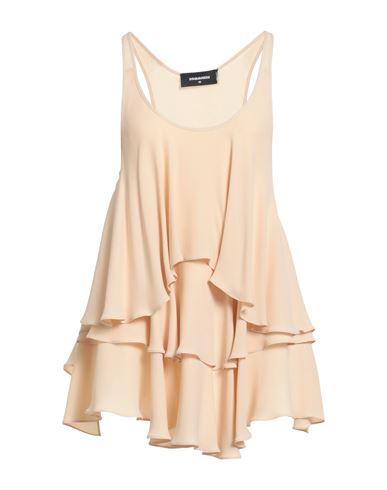 Dsquared2 Woman Top Beige Size 2 Silk